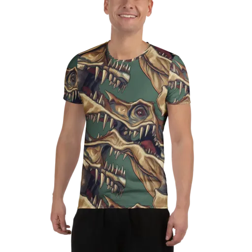 Cretaceous Clash on a Men's Athletic T-Shirt