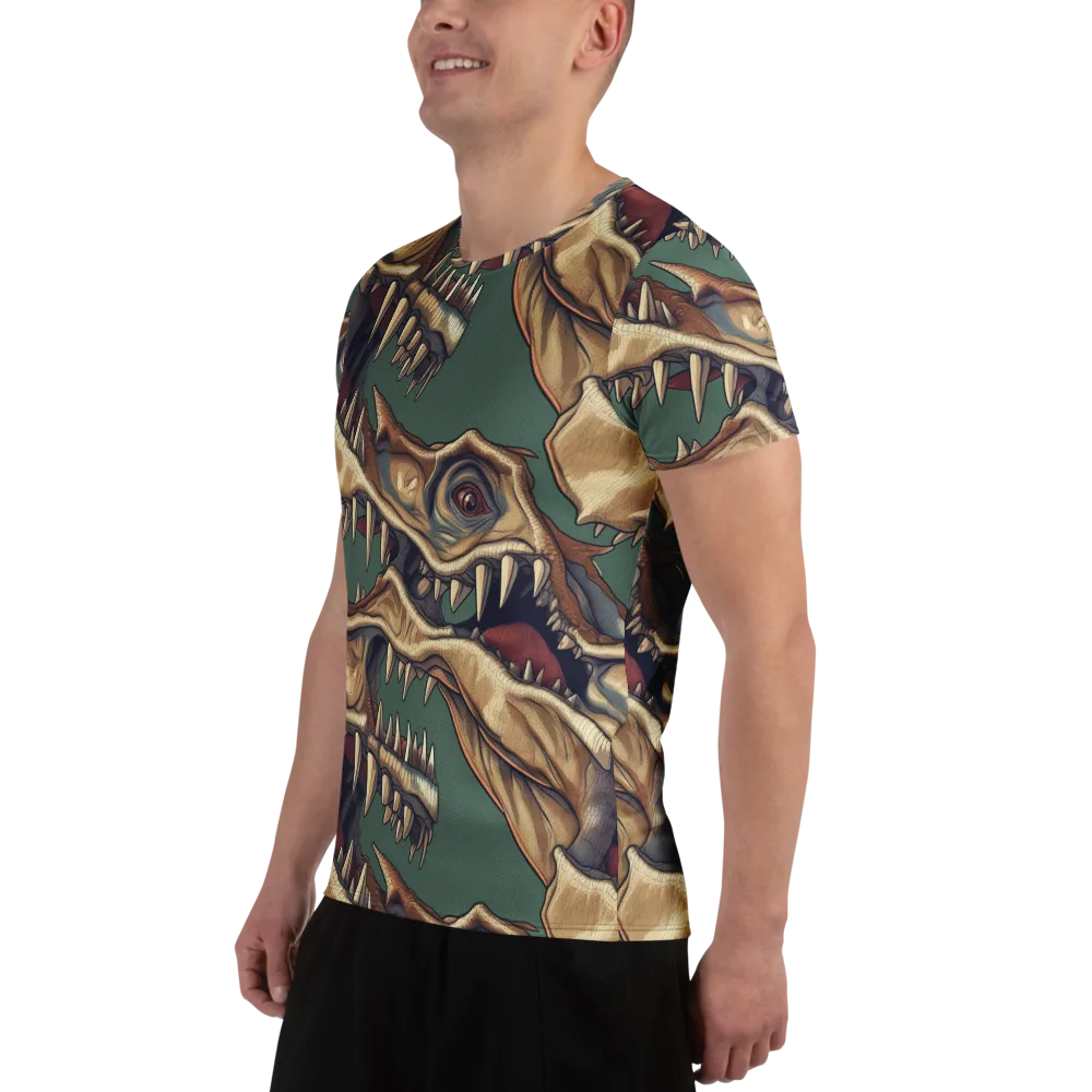Cretaceous Clash on Men's Athletic T-Shirt — Left