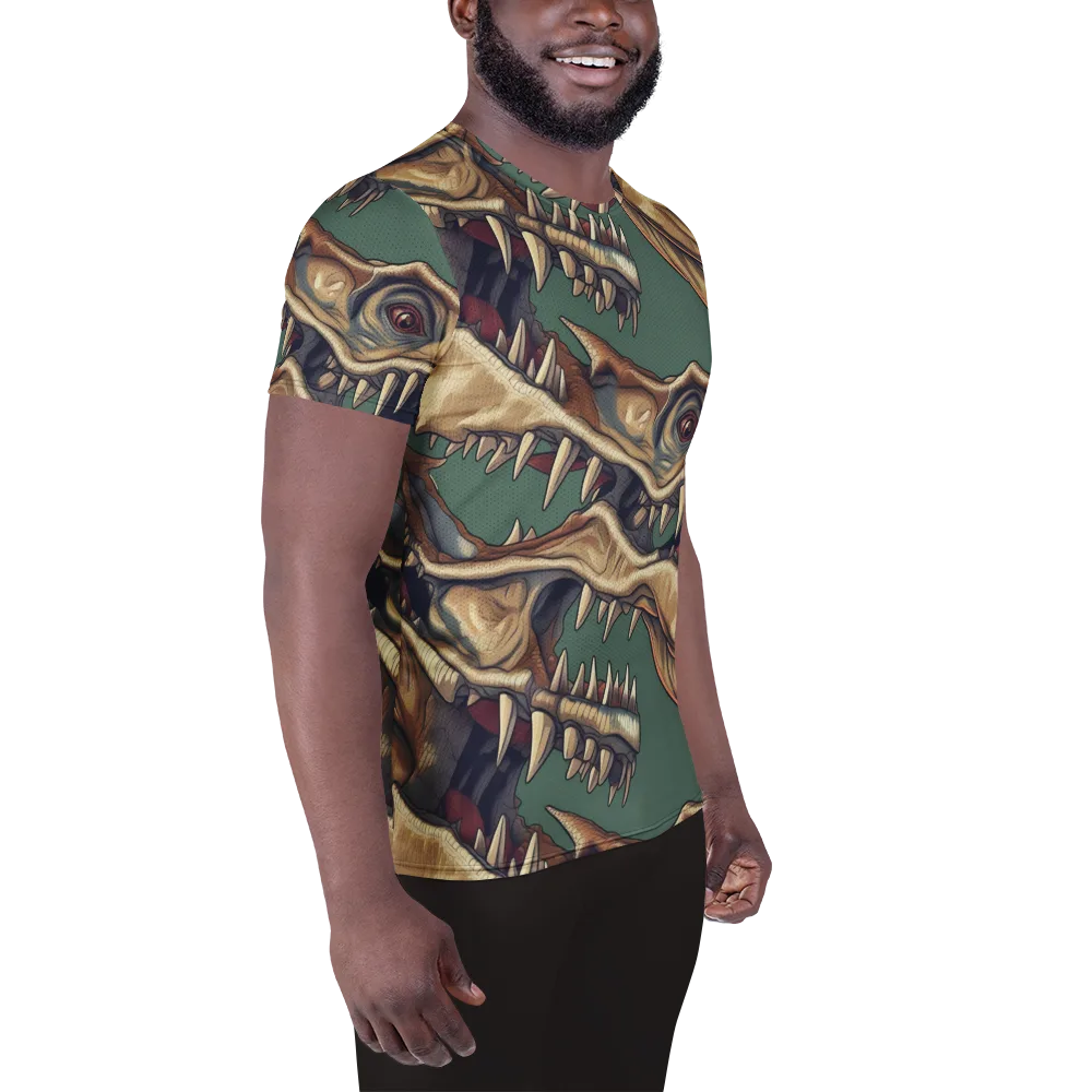 Cretaceous Clash on Men's Athletic T-Shirt — Right