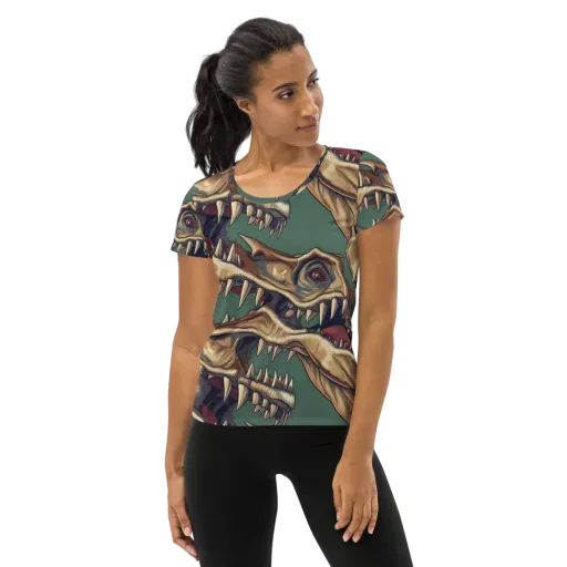 Cretaceous Clash on a Women's Athletic T-Shirt