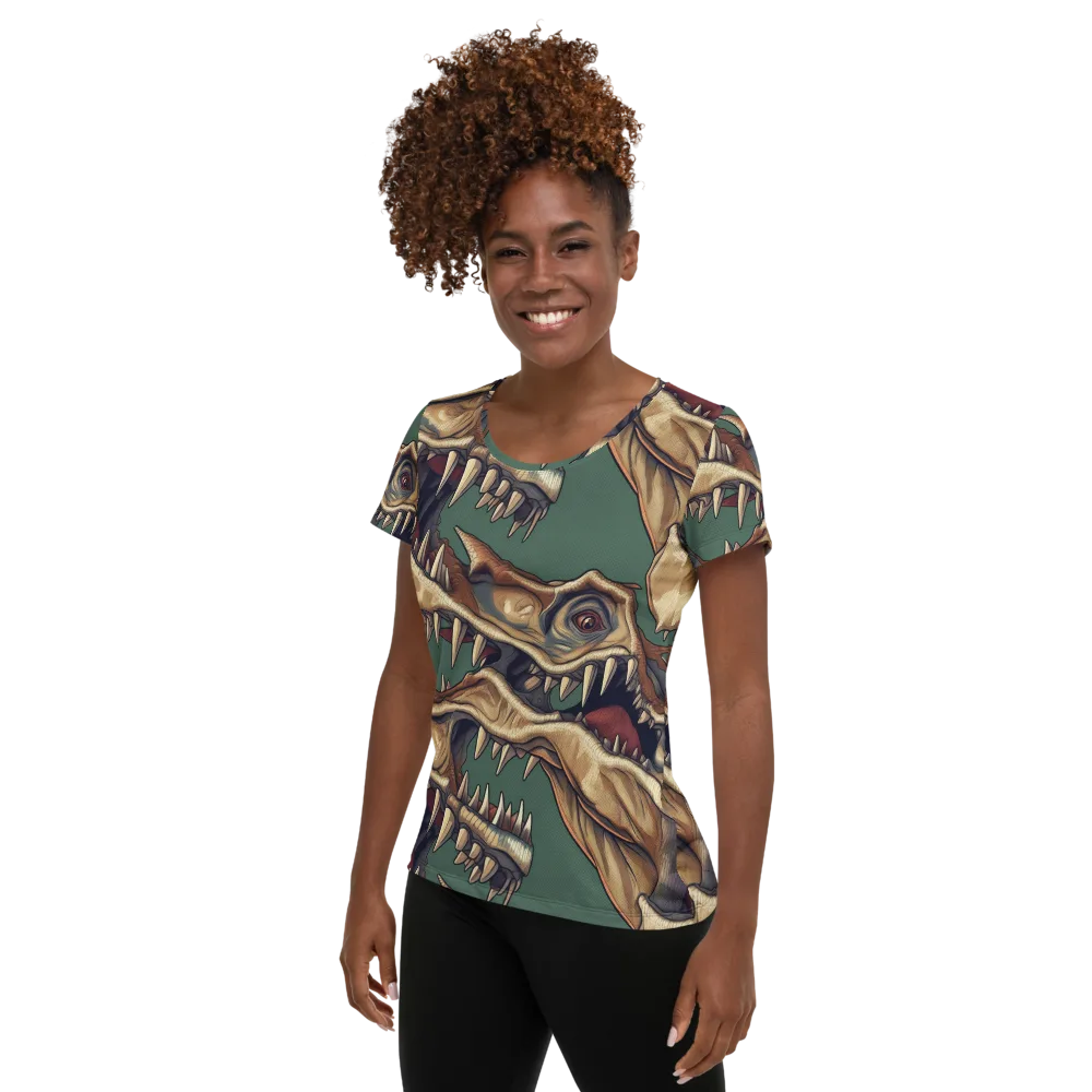 Cretaceous Clash on Women's Athletic T-Shirt — Left