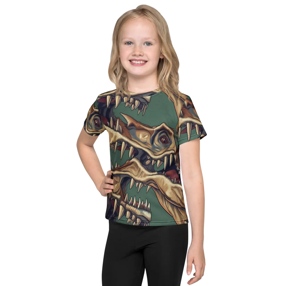 Cretaceous Clash on Kids Crew Neck T-Shirt — Front