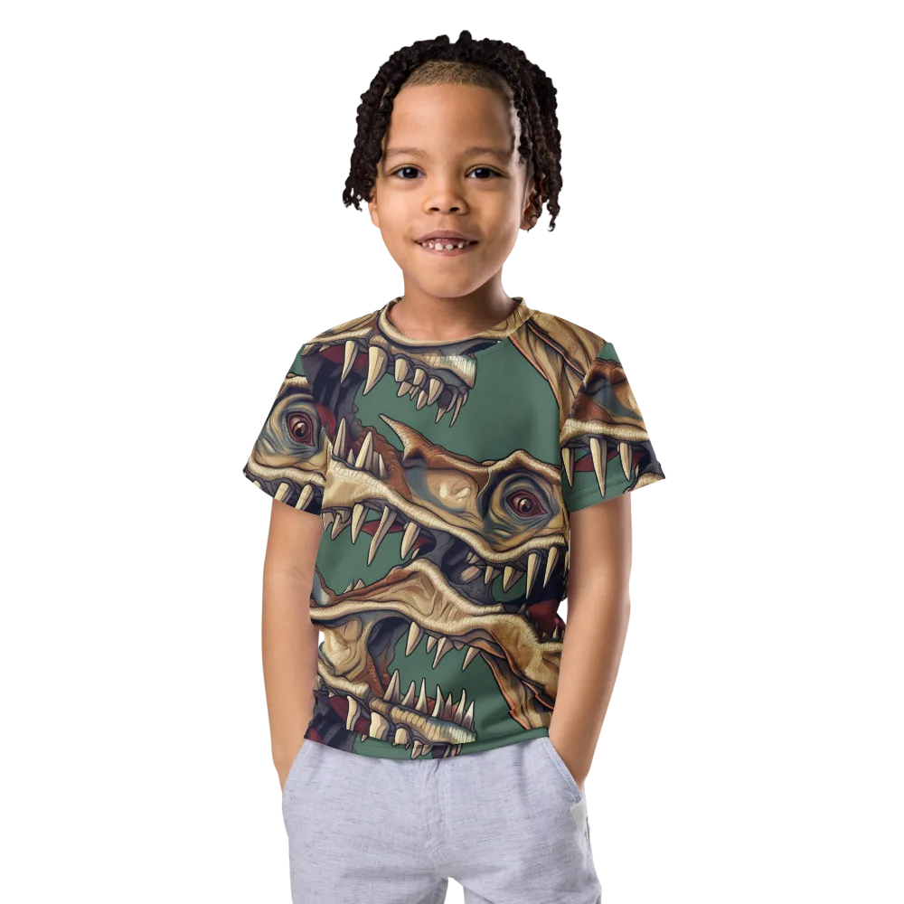 Cretaceous Clash on Kids Crew Neck T-Shirt — Front