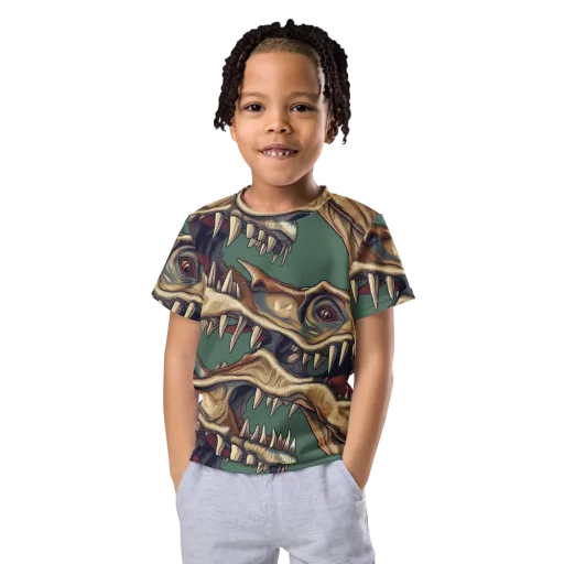 Cretaceous Clash on a Kids Crew Neck T-Shirt