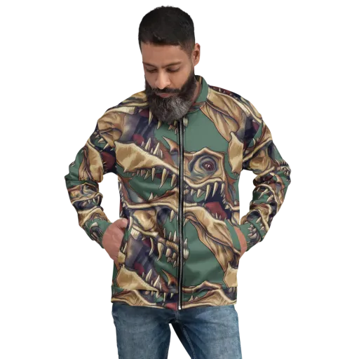 Cretaceous Clash on a Bomber Jacket