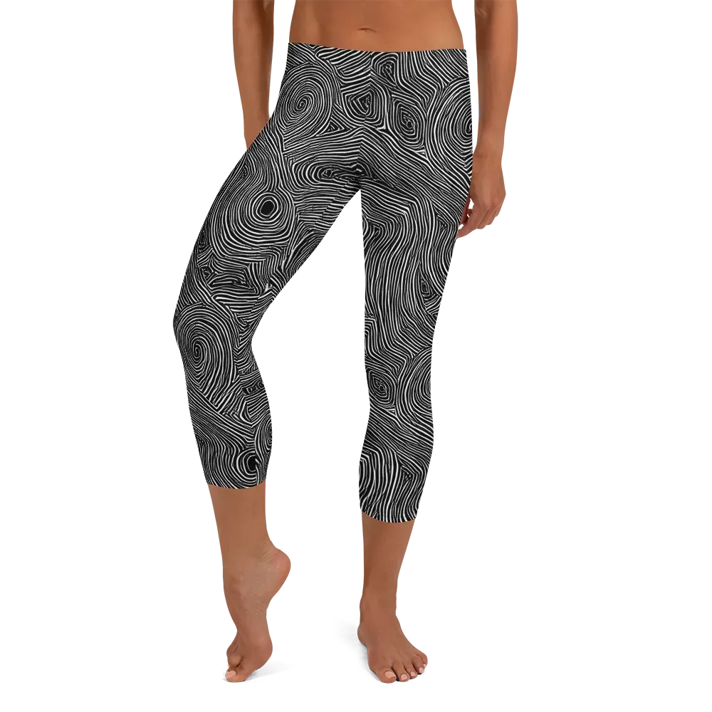 Inkwood Orbit on Capri Leggings — Front