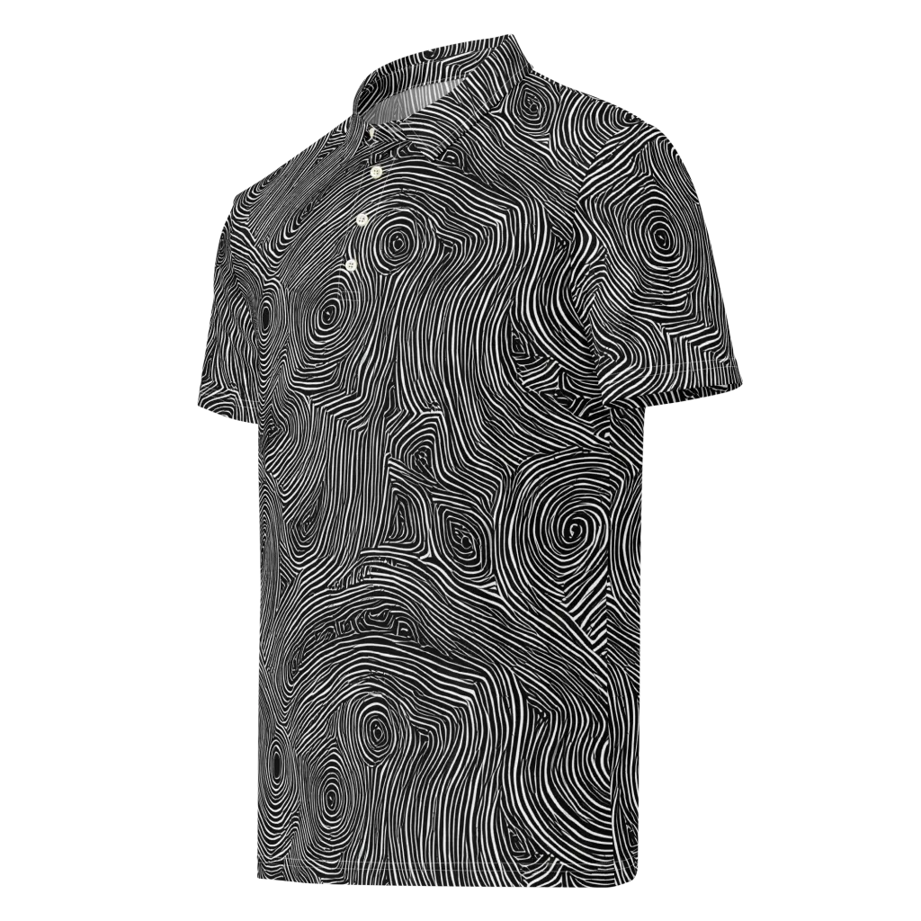 Inkwood Orbit on Men's Slim Fit Polo Shirt — Left Front