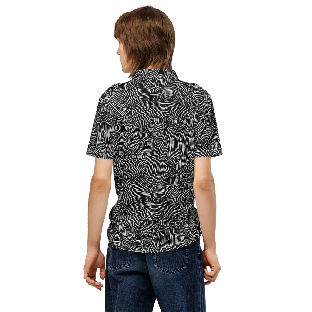 Inkwood Orbit on Men's Slim Fit Polo Shirt — Back