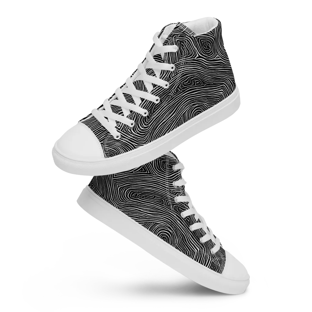 Inkwood Orbit on Men's High Top Canvas Shoes — Front