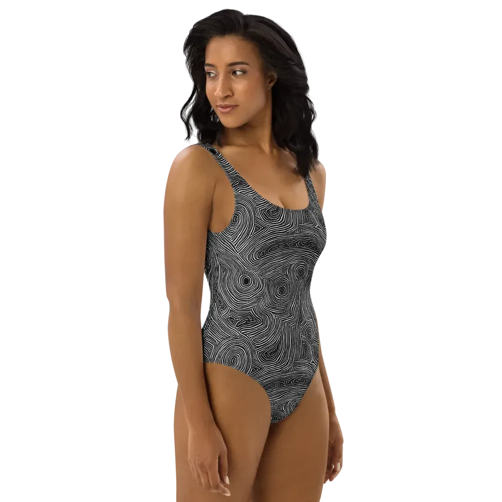 Inkwood Orbit on One-Piece Swimsuit — Right