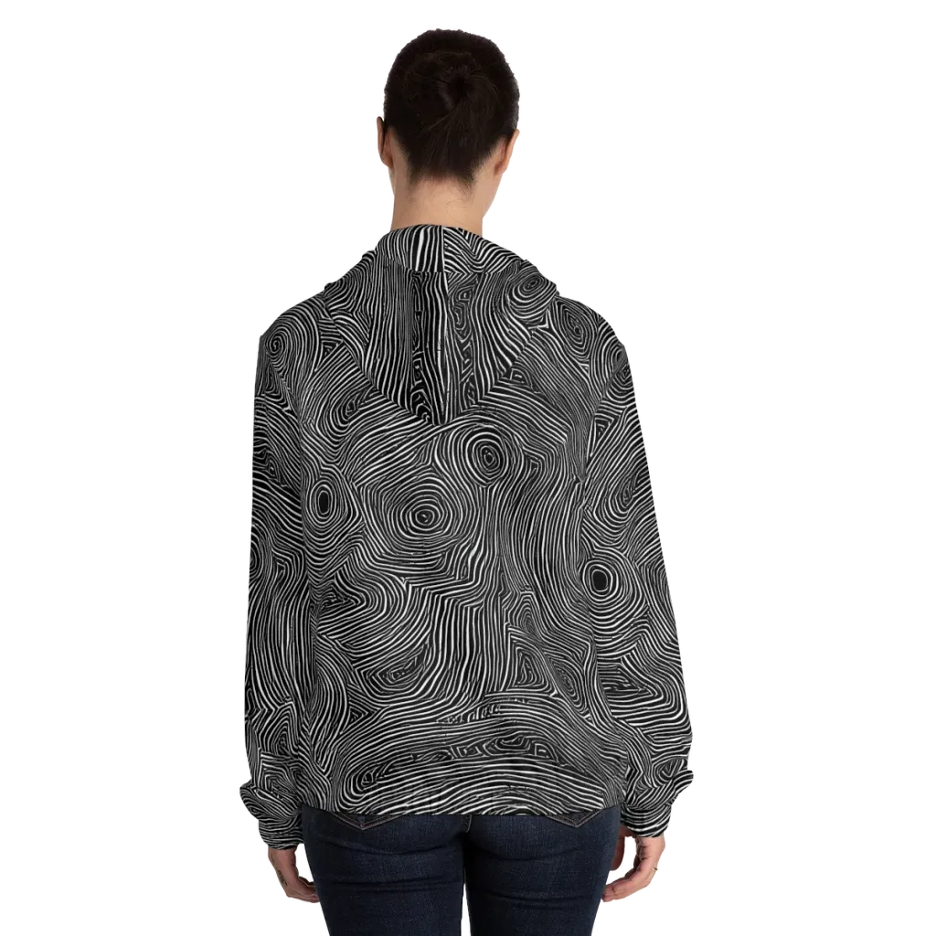 Inkwood Orbit on Women's Full-Zip Hoodie — Back On Person