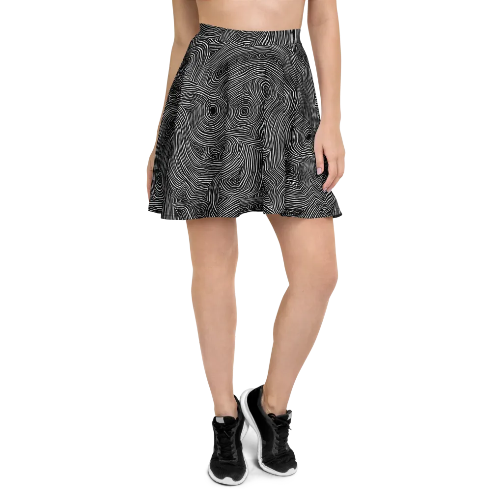 Inkwood Orbit on Skater Skirt — Front