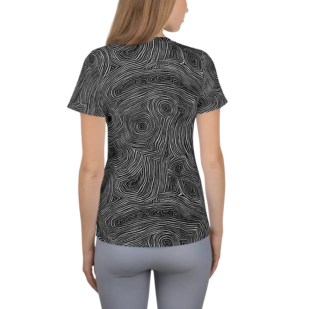 Inkwood Orbit on Women's Athletic T-Shirt — Back