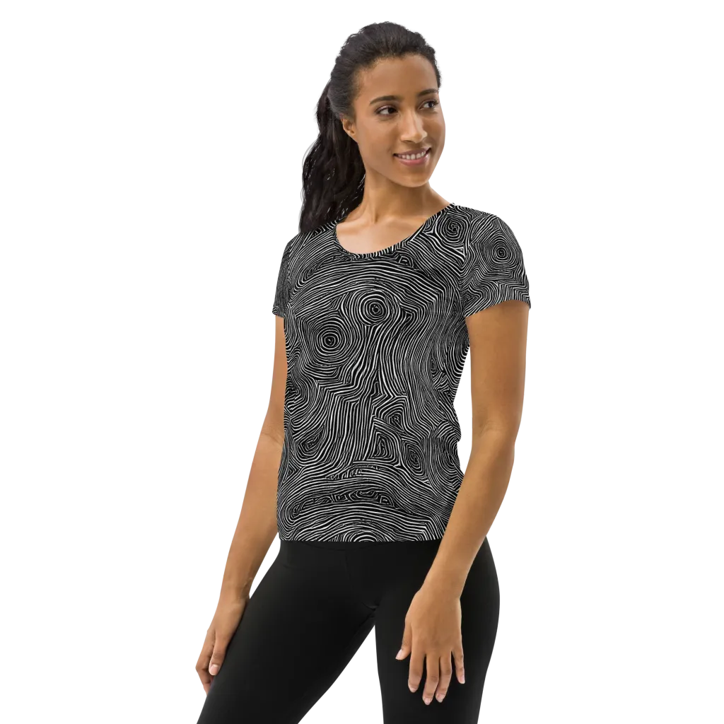 Inkwood Orbit on Women's Athletic T-Shirt — Left