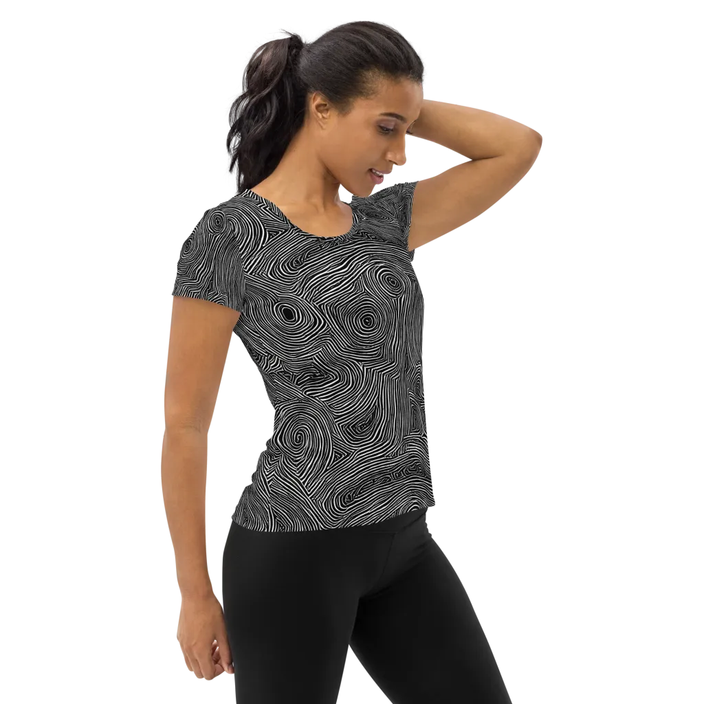 Inkwood Orbit on Women's Athletic T-Shirt — Right