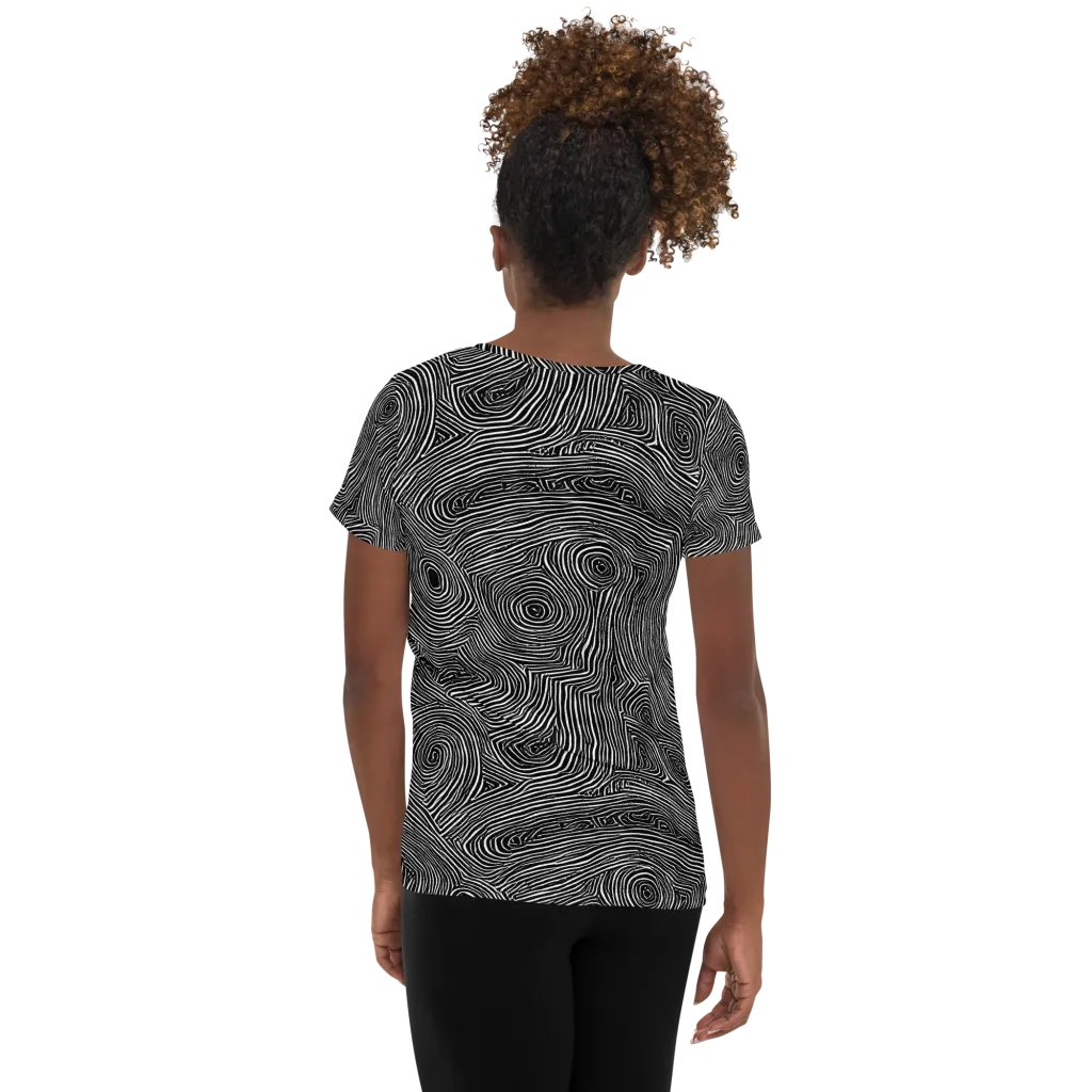 Inkwood Orbit on Women's Athletic T-Shirt — Back