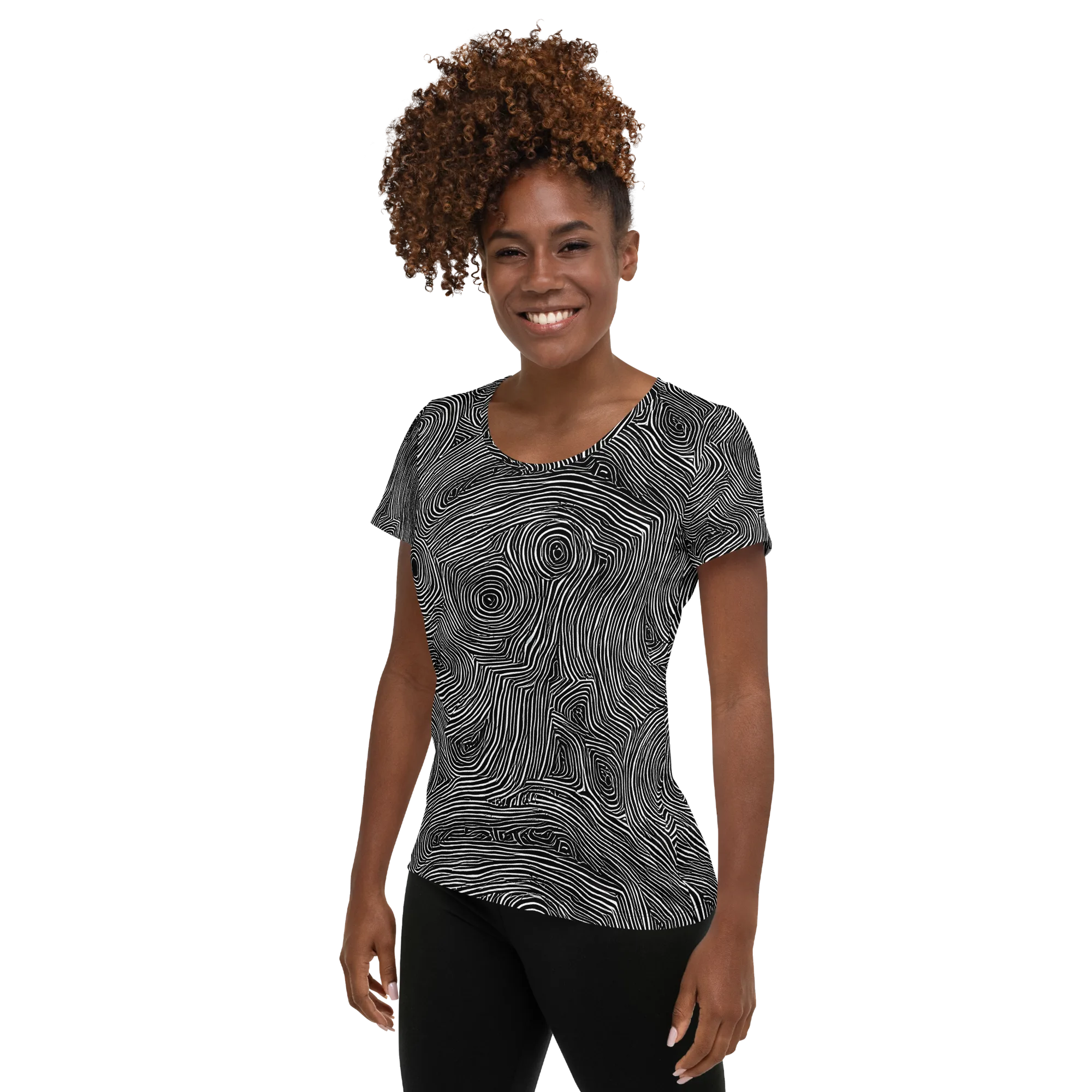 Inkwood Orbit on Women's Athletic T-Shirt — Left