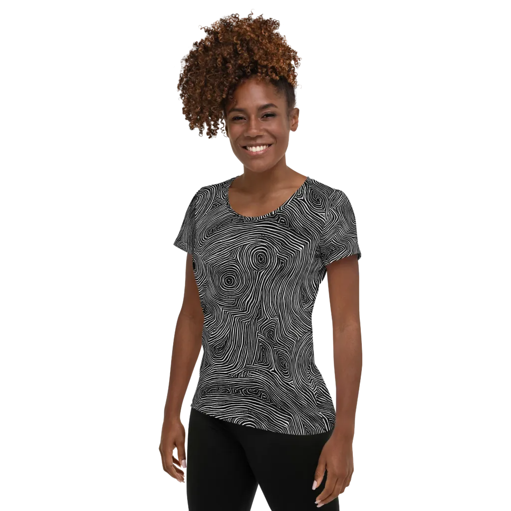 Inkwood Orbit on Women's Athletic T-Shirt — Left