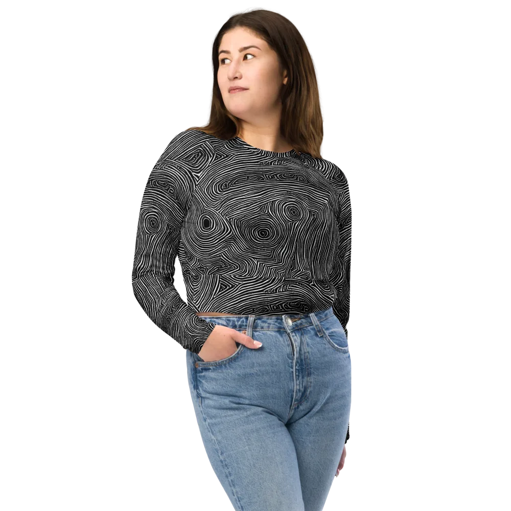 Inkwood Orbit on Long Sleeve Crop Top — Front