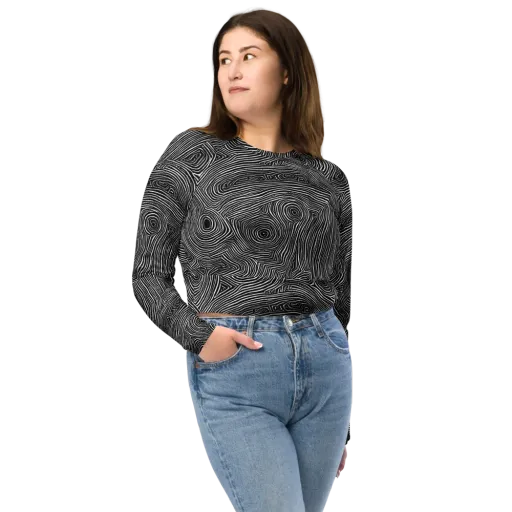 Inkwood Orbit on a Long Sleeve Crop Top