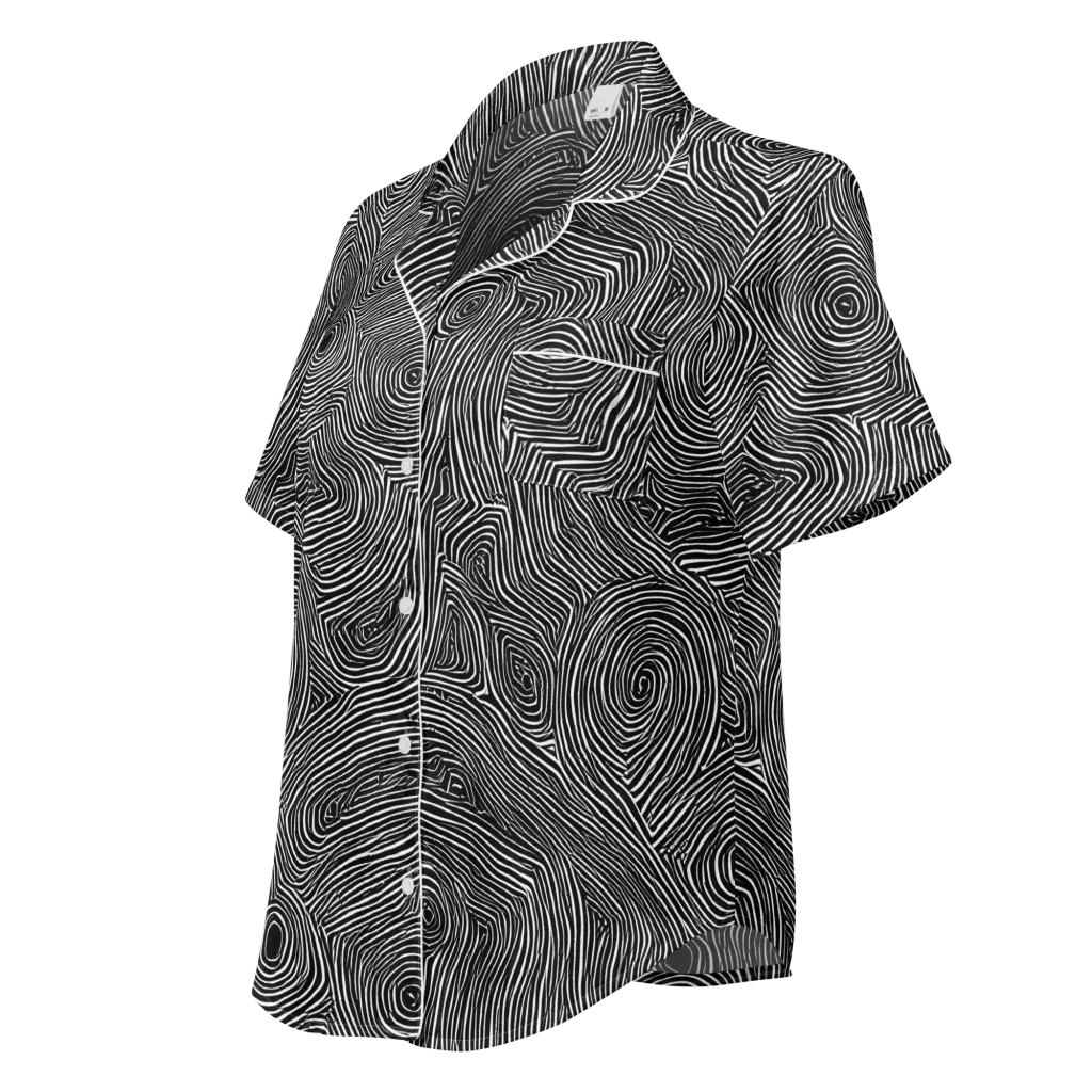Inkwood Orbit on Women's Short Sleeve Pajama Top — Left Front