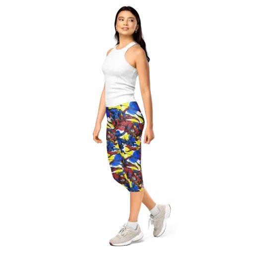 Cretaceous Confetti on a Capri Leggings