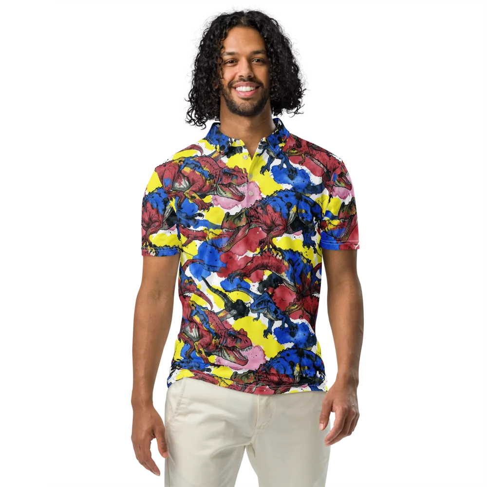 Cretaceous Confetti on Men's Slim Fit Polo Shirt — Front