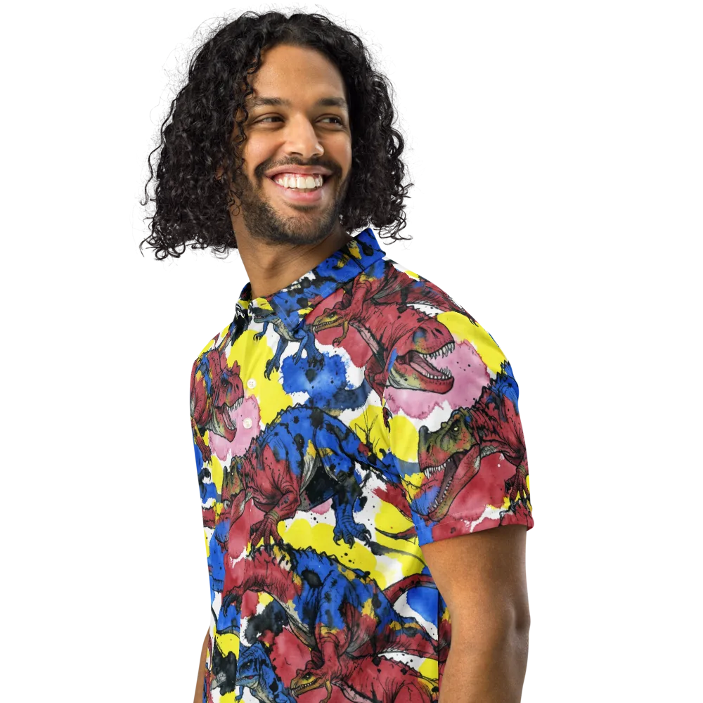 Cretaceous Confetti on Men's Slim Fit Polo Shirt — Left Front