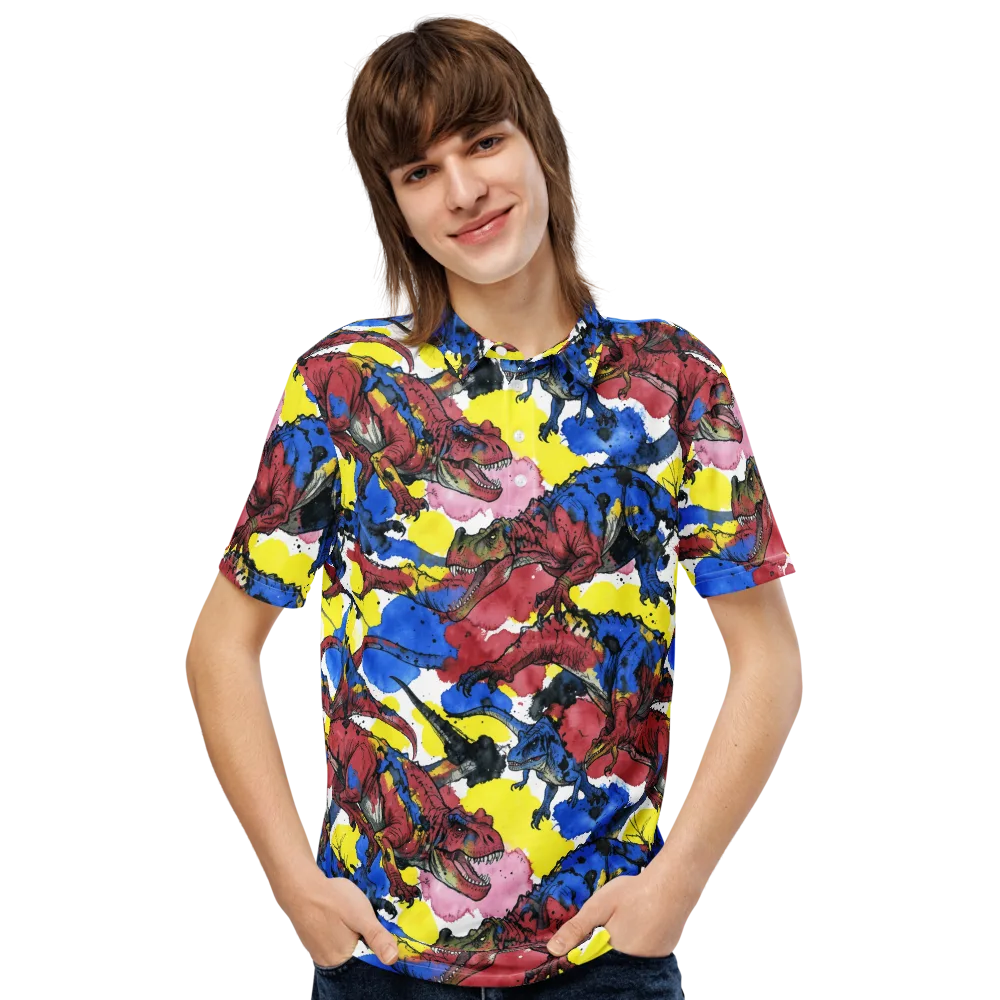 Cretaceous Confetti on Men's Slim Fit Polo Shirt — Front