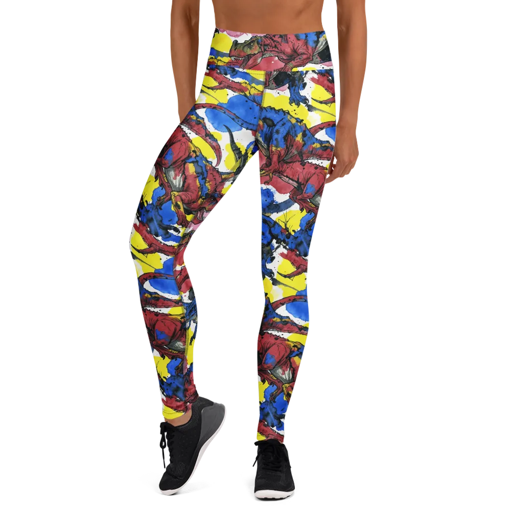 Cretaceous Confetti on Yoga Leggings — Front