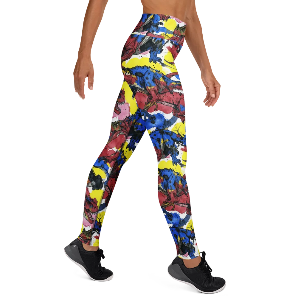 Cretaceous Confetti on Yoga Leggings — Right