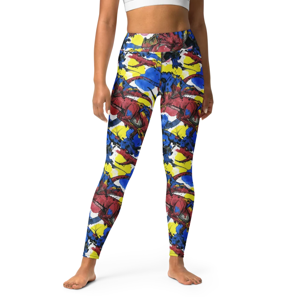 Cretaceous Confetti on Yoga Leggings — Front