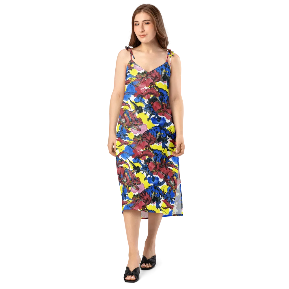 Cretaceous Confetti on Slip Dress — Front