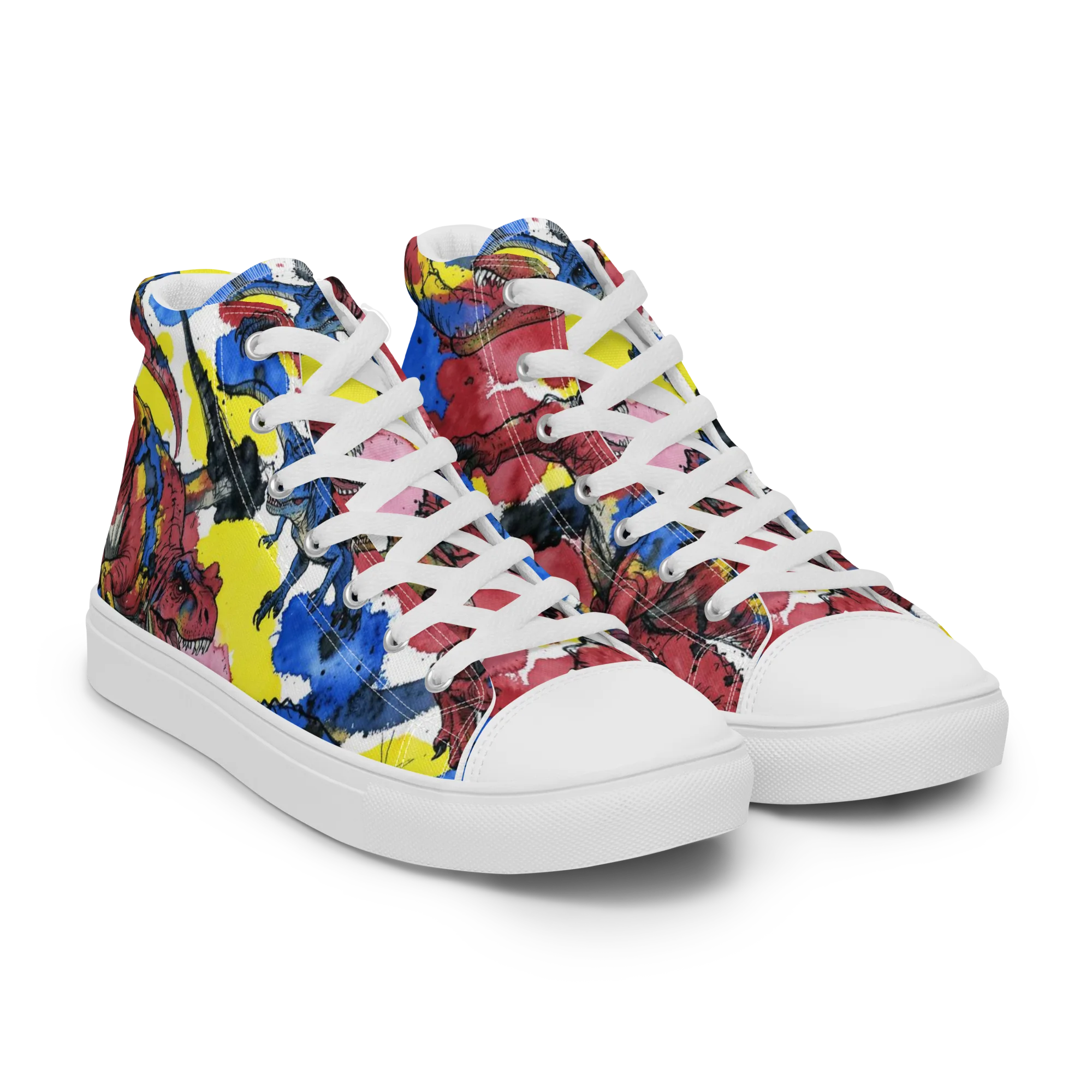Cretaceous Confetti on Men's High Top Canvas Shoes — Right Front