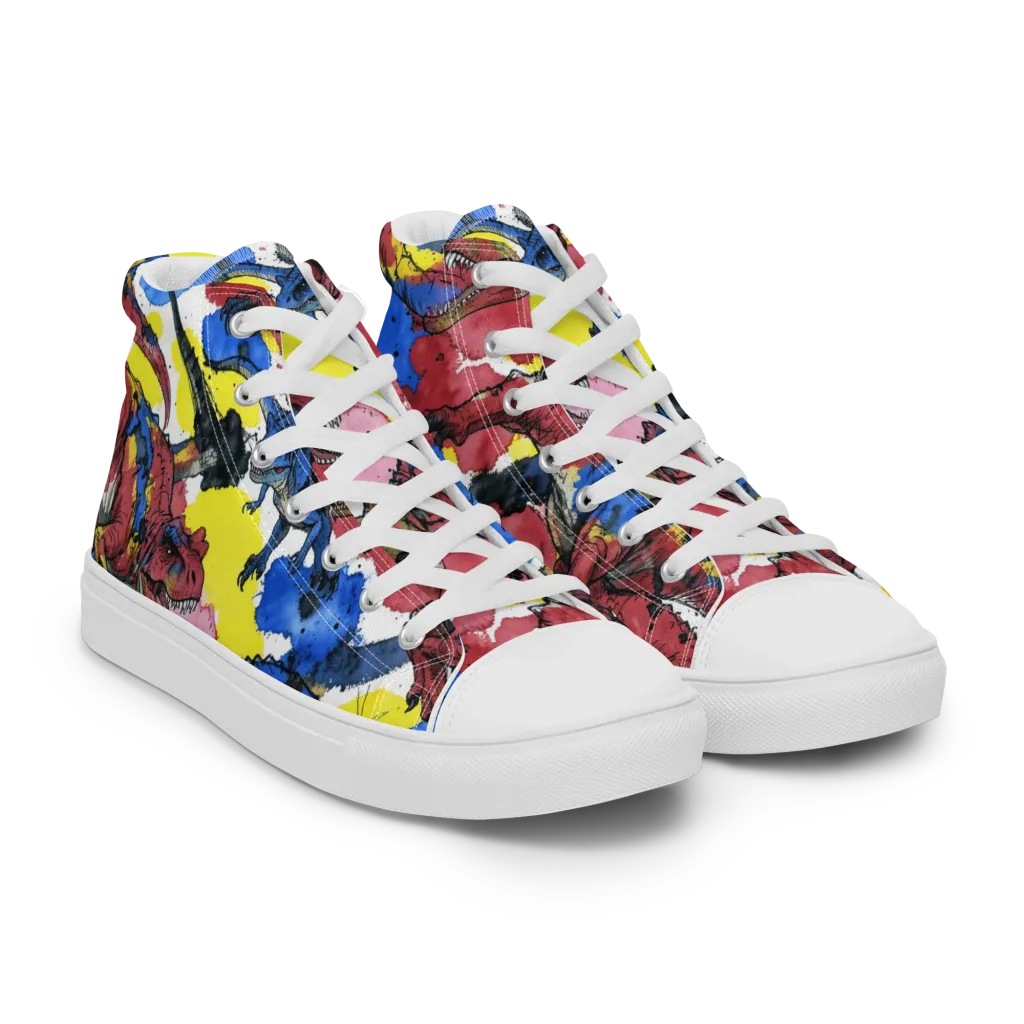 Cretaceous Confetti on Men's High Top Canvas Shoes — Right Front