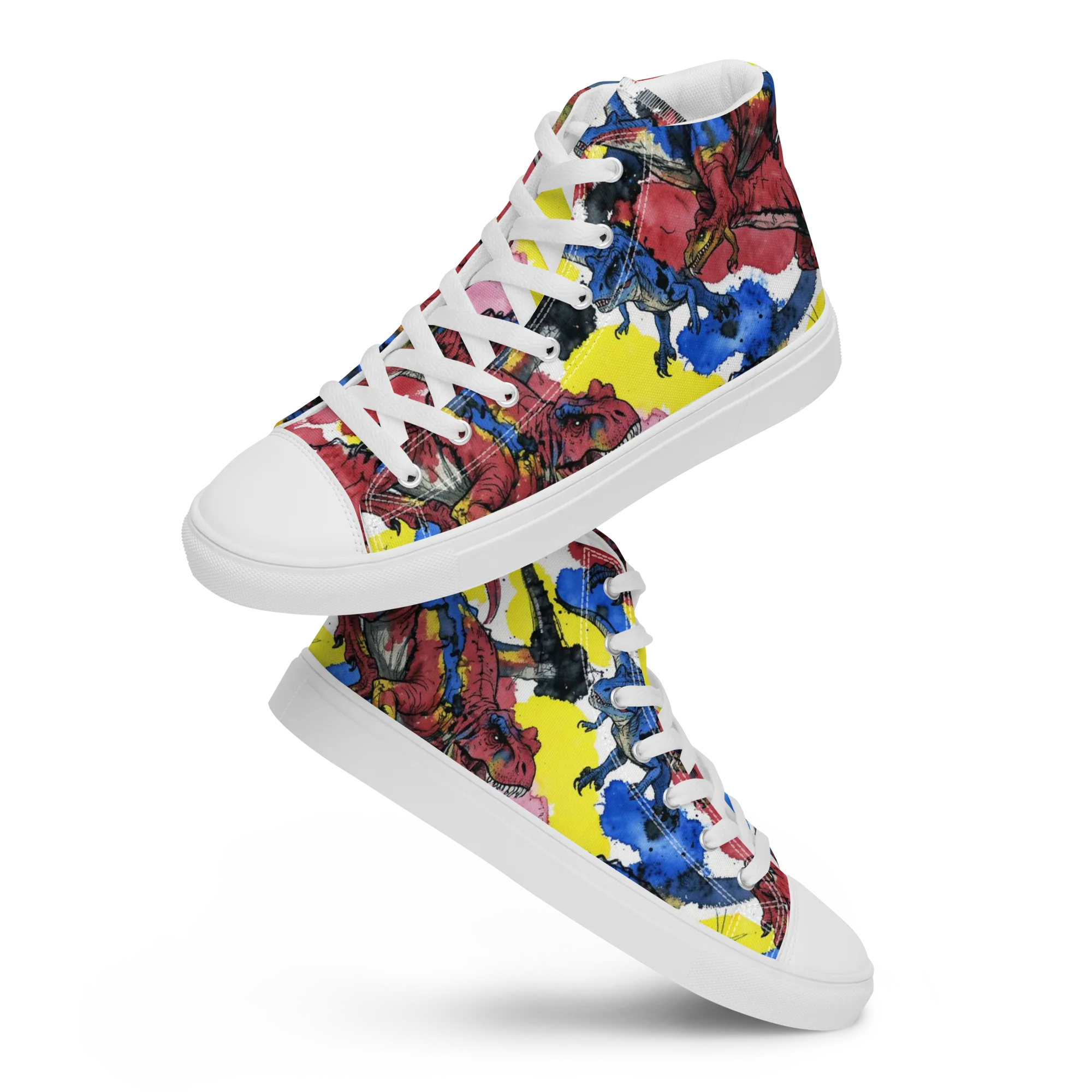 Cretaceous Confetti on Men's High Top Canvas Shoes — Front