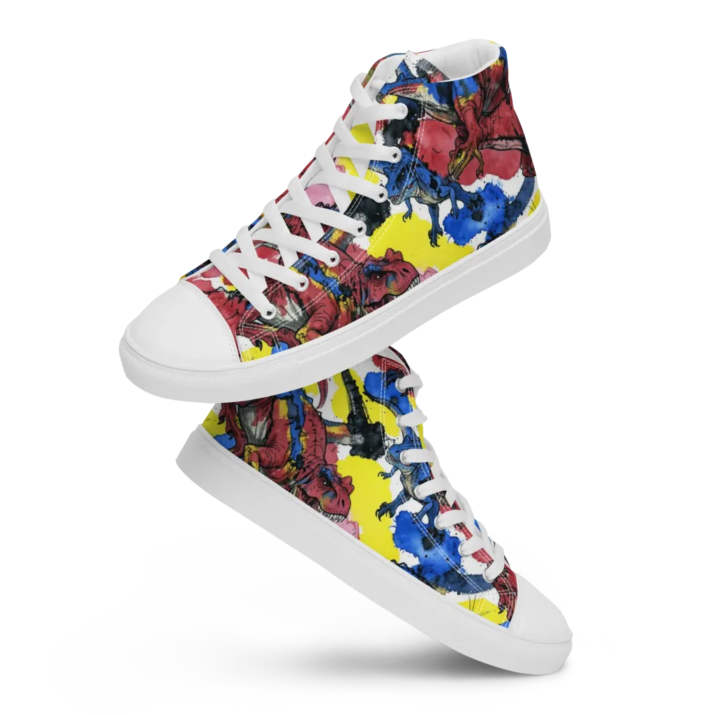Cretaceous Confetti on Men's High Top Canvas Shoes — Front