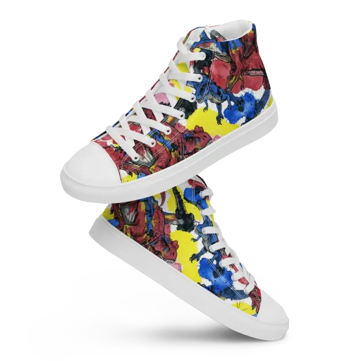 Cretaceous Confetti on a Men's High Top Canvas Shoes