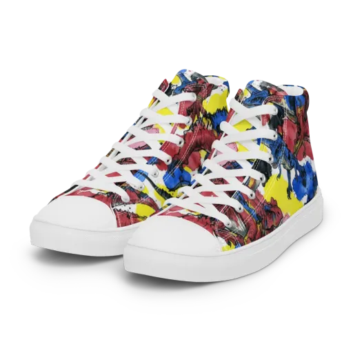 Cretaceous Confetti on a Women's High Top Canvas Shoes