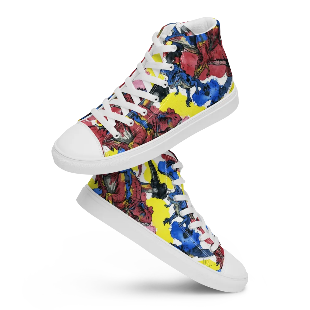 Cretaceous Confetti on Women's High Top Canvas Shoes — Front