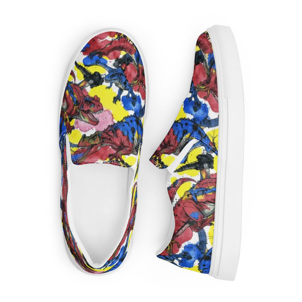 Cretaceous Confetti on Men's Slip-On Canvas Shoes — Front