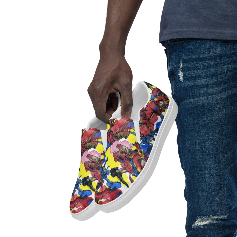 Cretaceous Confetti on Men's Slip-On Canvas Shoes — Left Front