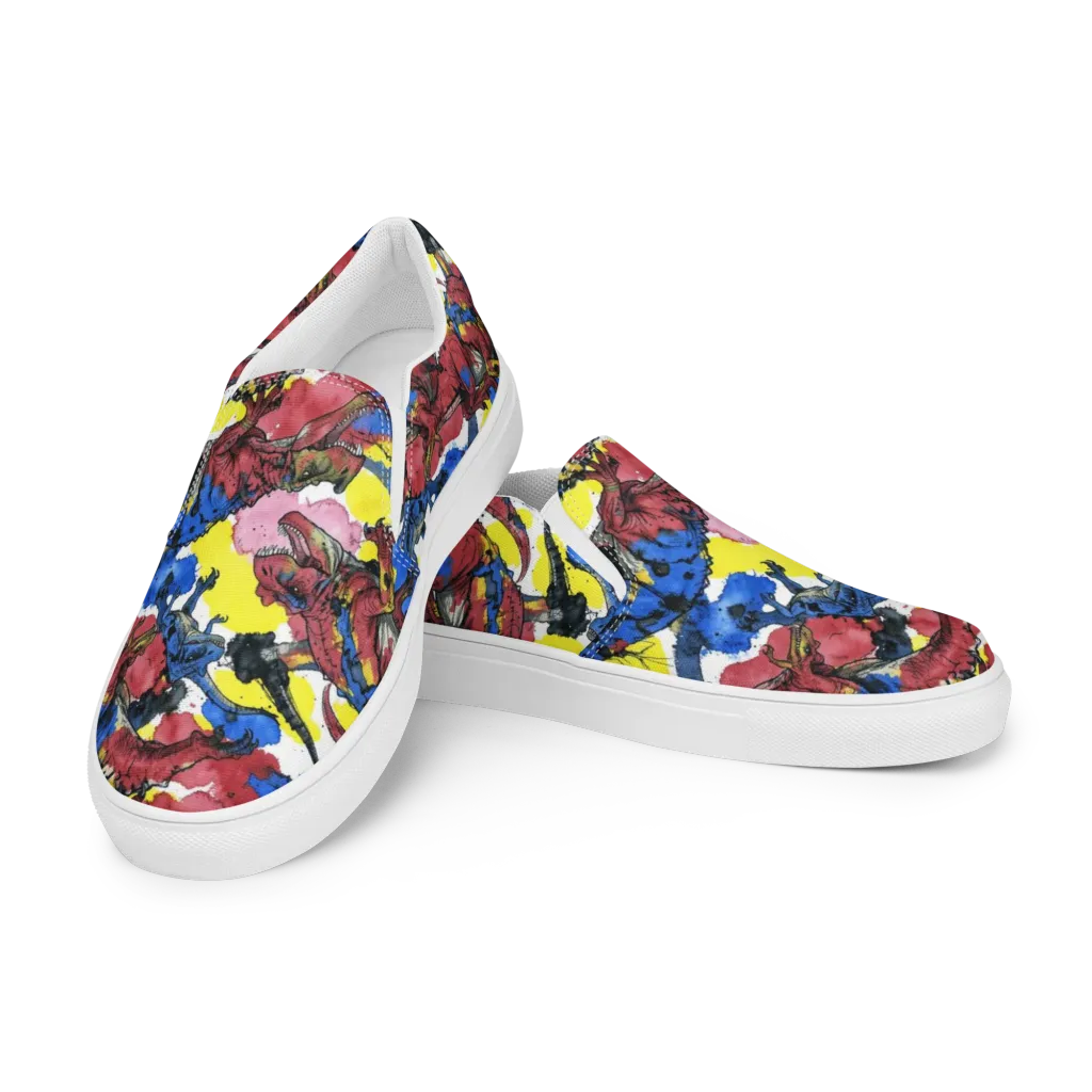 Cretaceous Confetti on Women's Slip-On Canvas Shoes — Left Front