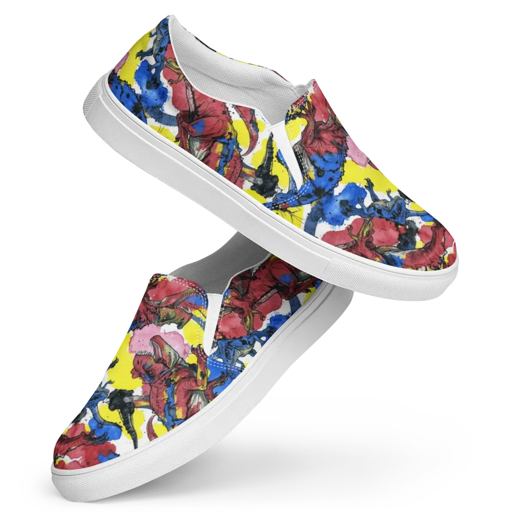 Cretaceous Confetti on Women's Slip-On Canvas Shoes — Front