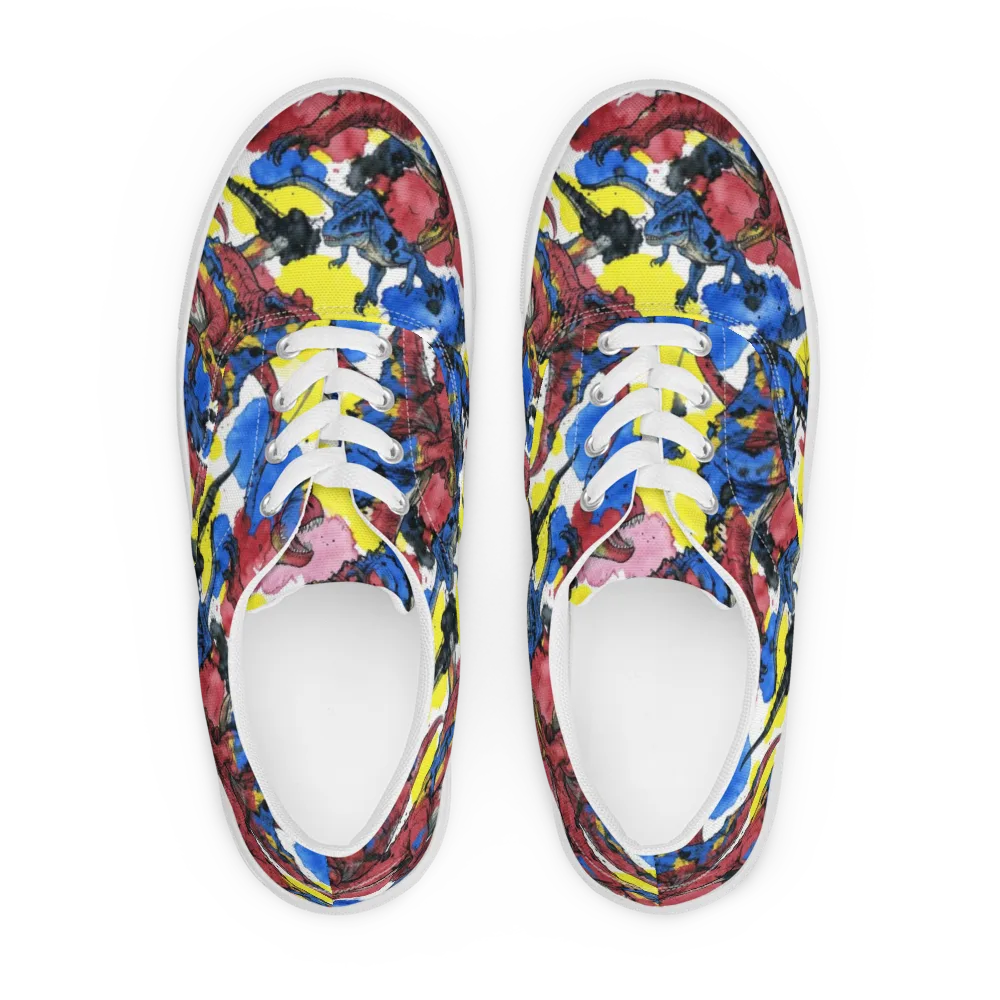 Cretaceous Confetti on Men's Lace-Up Canvas Shoes — Front