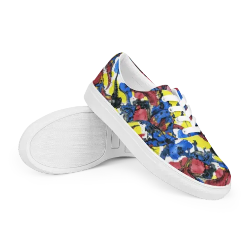 Cretaceous Confetti on a Men's Lace-Up Canvas Shoes