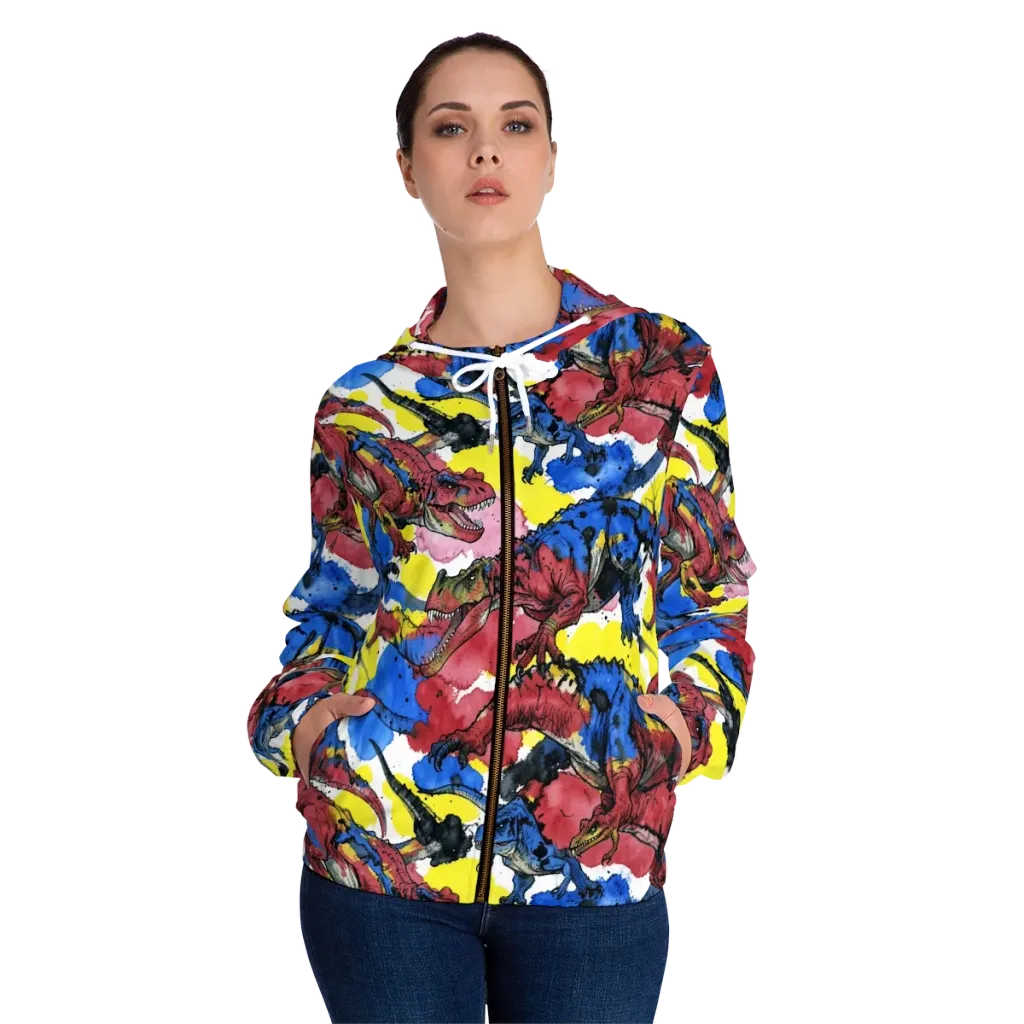 Cretaceous Confetti on Women's Full-Zip Hoodie — Front On Person
