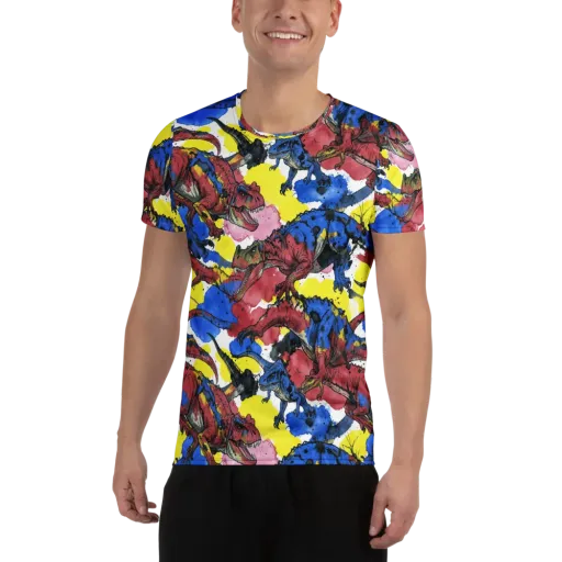 Cretaceous Confetti on a Men's Athletic T-Shirt