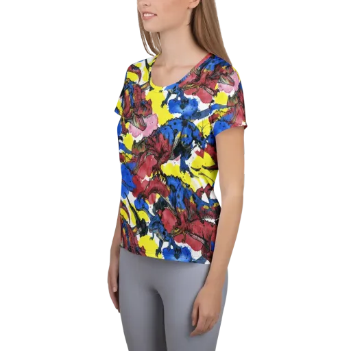 Cretaceous Confetti on a Women's Athletic T-Shirt