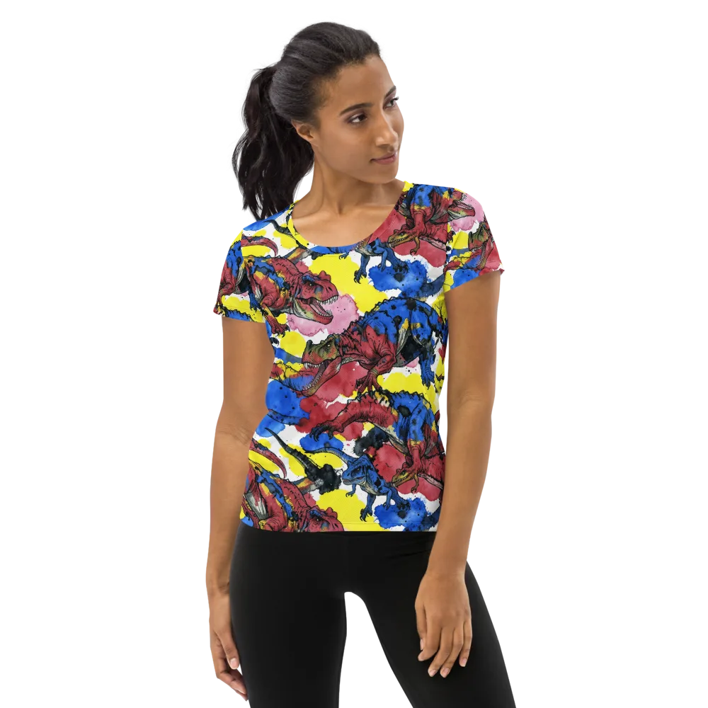 Cretaceous Confetti on Women's Athletic T-Shirt — Front